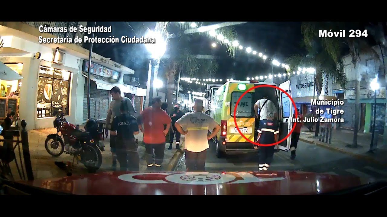 Vecinos utilizaron un tótem de seguridad del COT para pedir rápida asistencia a un motociclista herido tras un choque