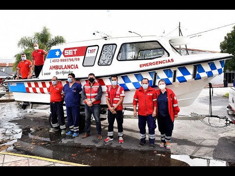El Municipio incorporó una nueva lancha ambulancia al Sistema de Emergencias de Tigre