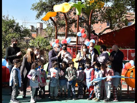 Julio Zamora inauguró los nuevos juegos del Jardín N° 925 de Benavídez