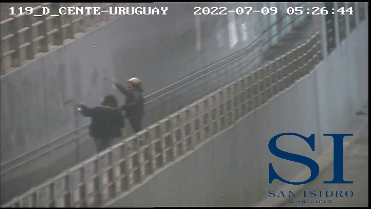 Detienen a un grupo de jóvenes por vandalizar el Tren de la Costa y un túnel en San Isidro