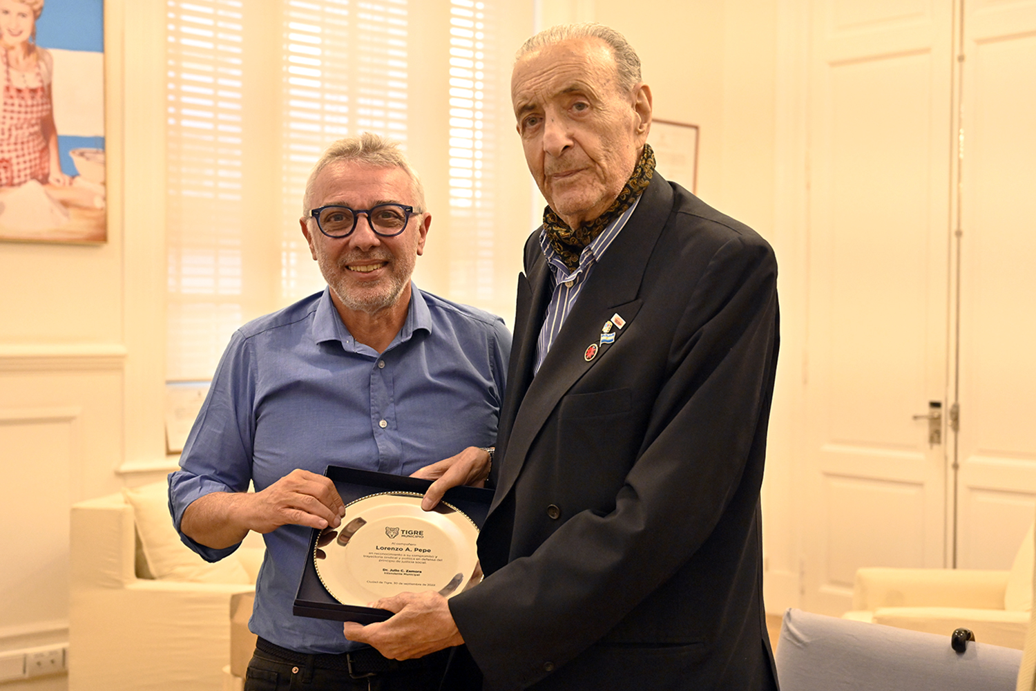 Julio Zamora recibió al histórico dirigente peronista Lorenzo Pepe