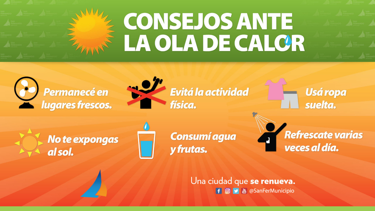 Ola de calor: consejos y precauciones por alerta amarillo en San Fernando