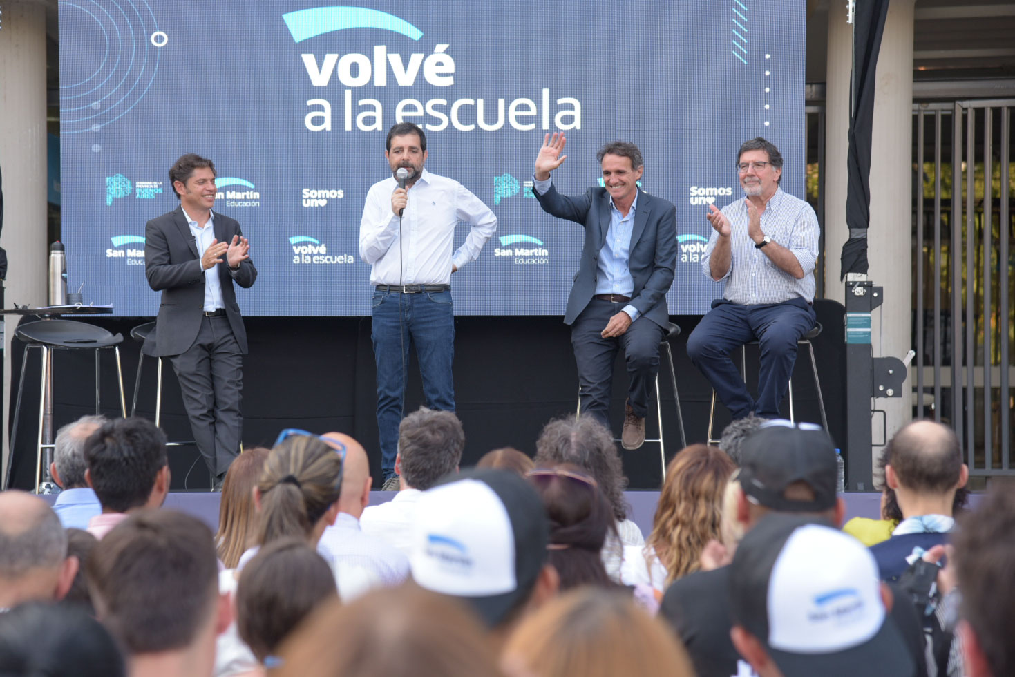 Fernando Moreira, Axel Kicillof, Gabriel Katopodis y Alberto Sileoni presentaron una nueva edición de Volvé a la Escuela en San Martín