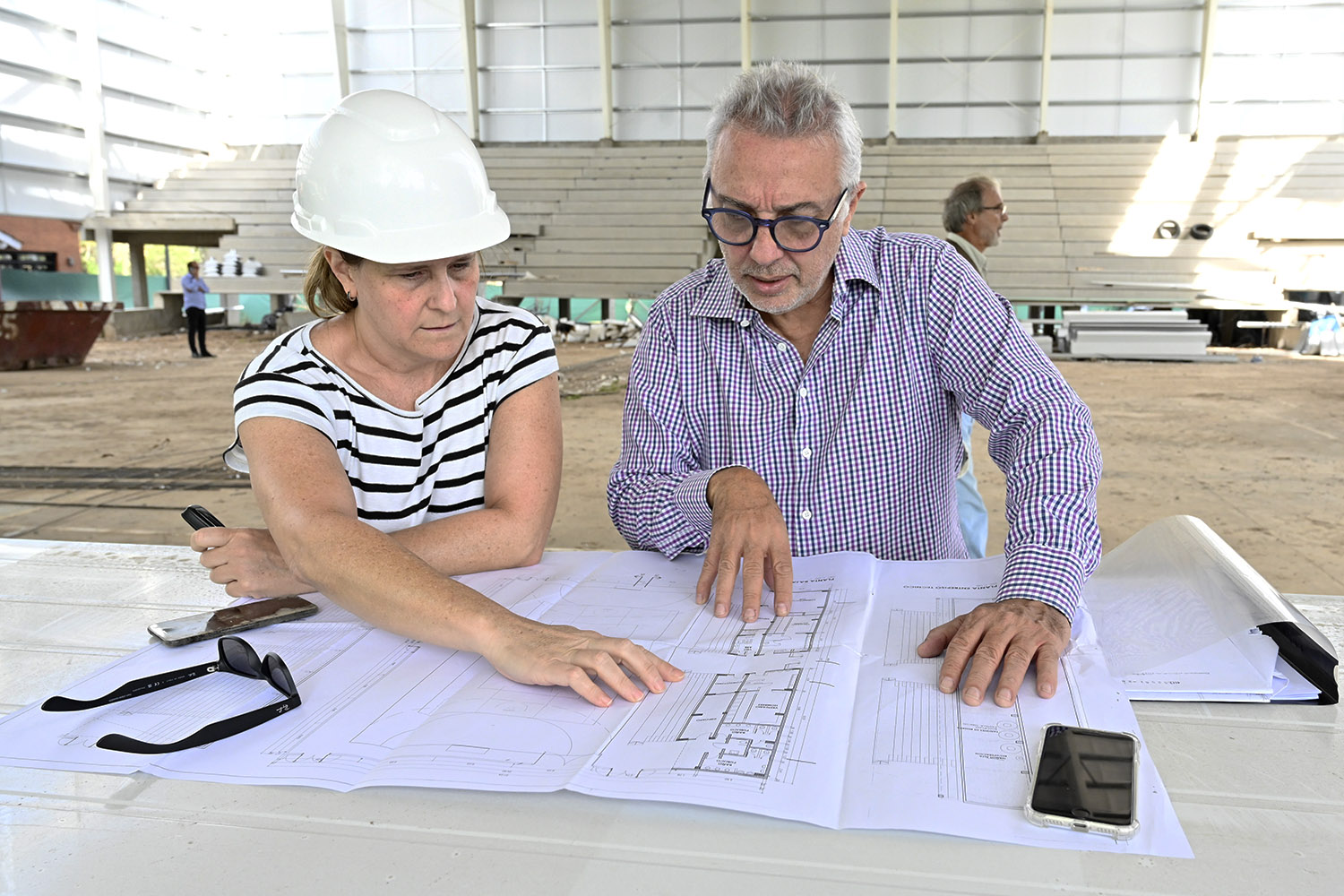 Julio Zamora monitoreó la continuación de las obras para el nuevo microestadio de Benavídez