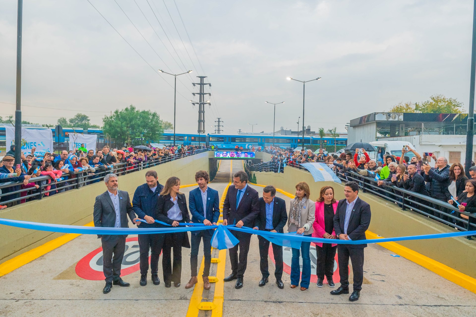 Juan Andreotti, Sergio Massa y Diego Giuliano inauguraron el Túnel de Sobremonte en San Fernando