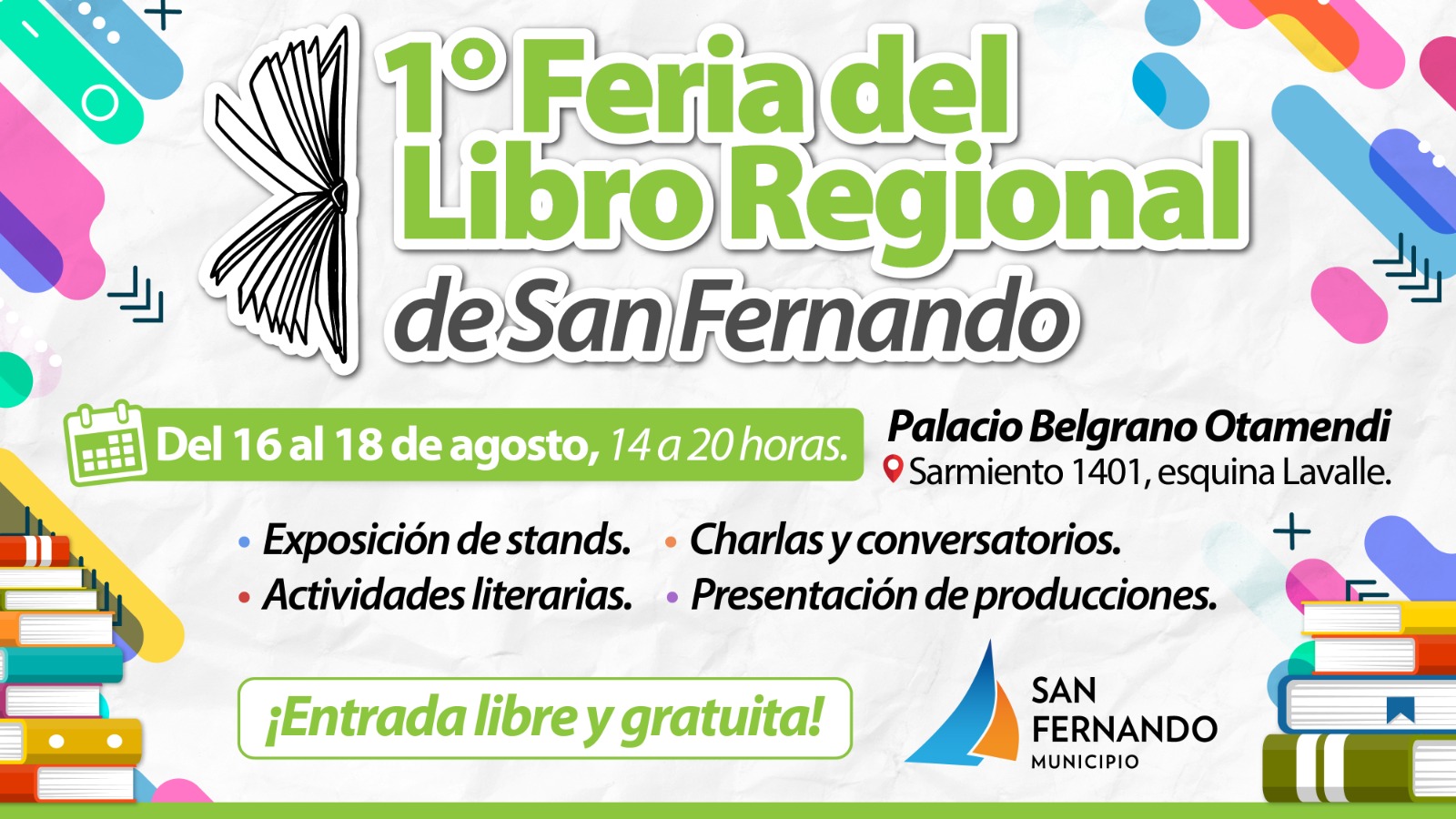 Este viernes inicia la Feria del Libro Regional de San Fernando