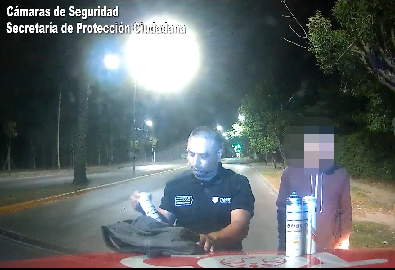 Un individuo fue aprehendido por vandalizar la persiana de un comercio en Benavídez