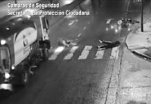 Fuerte impacto de una moto contra un ciclista que cruzó de manera imprudente: ambos se encuentran fuera de peligro