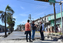 El Talar: Julio Zamora supervisó las obras de repavimentación sobre Ruta 197