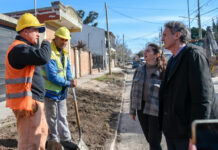 Katopodis y Mariel Fernández recorrieron obras en Moreno