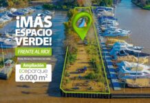 Juan y Eva Andreotti inauguraron un nuevo espacio verde frente al río en el EcoParque de San Fernando