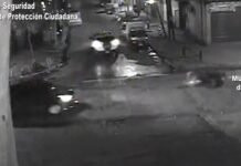 Un descuido casi termina en tragedia: las cámaras del COT captaron el choque de una moto contra la puerta de un vehículo estacionado