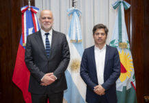 Kicillof se reunió con el ministro del Interior de Chile Álvaro Elizalde