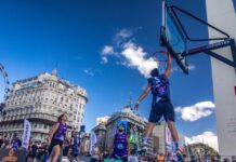 El centro porteño vibró con el lanzamiento de la Liga de Básquet 3×3