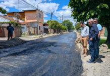 En Troncos del Talar, Julio Zamora monitoreó el desarrollo del Plan de Pavimentación del Municipio de Tigre
