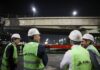 Megaoperativo nocturno para colocar la estructura del nuevo Puente Labruna en Núñez