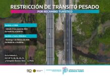 Restricción de tránsito pesado por recambio turístico