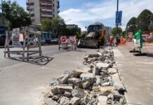 San Isidro avanza con las obras en el cruce de Centenario y Márquez para mejorar el tránsito