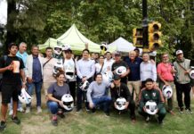 Marinucci encabezó controles viales y entregó cascos junto a Nardini en Malvinas Argentinas