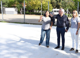 Deportes: Julio Zamora inspeccionó el avance de la construcción de nuevas canchas de tenis en el Polideportivo de General Pacheco