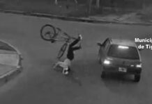 Ciclista cruzó de manera imprudente y fue atropellado por un automóvil en General Pacheco: está fuera de peligro