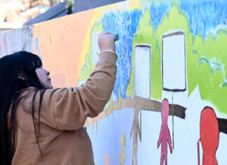 En el HDI «Valentín Nores» de Tigre se realizó un mural participativo por la prevención del suicidio adolescente