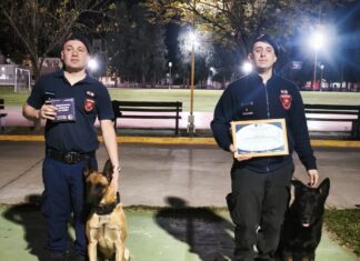 Los Bomberos de la Ciudad participaron de una evaluación cinotécnica en Santiago del Estero