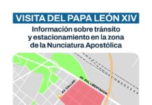 Operativo en el perímetro de seguridad en la Nunciatura Apostólica por la visita del papa León XIV