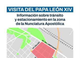 Operativo en el perímetro de seguridad en la Nunciatura Apostólica por la visita del papa León XIV